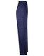 Navy cotton drill cargo pants with pre-shrunk fabric and knee pads, featuring pockets and a side view.