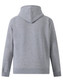 A grey men's full-zip fleecy hoodie with a hood and long sleeves, featuring a logo.
