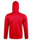 A red men's full zip contrast fleece hoodie featuring a hood and long sleeves. Includes a logo on the garment.