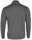 A grey men's half zip long sleeve sweat top, featuring a sleek design and a logo on the back.