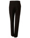 Men's black polyviscose stretch pants featuring a straight-leg design and back pockets. Includes branding.