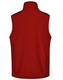 A red men's softshell hi-tech vest with a high collar and no sleeves, featuring a logo.
