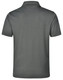A dark green men's short sleeve polo shirt featuring a back view and a logo on the collar.