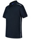 Men's Cambridge Polo in navy with white trim, featuring a collar and short sleeves. Includes a logo.