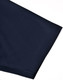 A navy men's sustainable poly/cotton polo shirt featuring a short sleeve design and a logo.