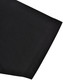 A close-up of a black polo shirt sleeve, featuring contrasting stitching and a small logo.