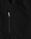 A black men's softshell jacket featuring a zipped pocket. The fabric appears smooth and high-tech.