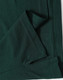 A dark green men's polo shirt featuring a folded hem and stitching details, including a logo.