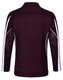 A maroon long sleeve polo shirt with white accents and a mesh panel design. It features a collar and a branded logo.