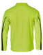 A bright yellow long-sleeve polo shirt with black accents and a logo on the chest.