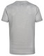 A light grey men's short-sleeve performance T-shirt featuring a logo on the back.