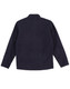 A dark navy polar fleece jacket with a full zip and no visible front detailing, featuring a logo on the back.
