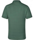 A green men's polo shirt with a classic collar and a logo on the back.