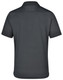 A dark grey polo shirt with a classic collar and short sleeves. Features branding on the back.