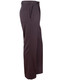 A pair of men's permanent press slacks in dark brown, featuring a side pocket and back buttoned pocket.
