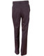 Dark grey men's permanent press slacks, featuring a straight-leg cut and back pockets. The pants have a sleek appearance.
