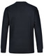 A long-sleeve men's cotton crew neck tee in black, featuring a plain back with a logo.