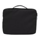 A black organiser case with a zip closure and handle. It features a logo on the front.