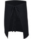 A black short waist apron featuring a tie closure and a sleek design, suitable for various work settings.