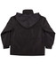 A black kids' contrast jacket with a hood, featuring a simple design and a logo.