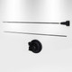 A teardrop suction cup flag in black, featuring a pole and a base for attachment. Includes a branding logo.