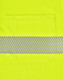 A bright yellow polo shirt featuring a segmented reflective stripe and a front pocket. It has a logo prominently displayed.