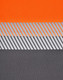 A segmented fabric featuring bright orange and grey tones with reflective stripes, ideal for work polo shirts.