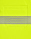 A bright yellow unisex long-sleeve polo shirt with a reflective striped band and a pocket on the front.