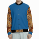 A bomber jacket with aboriginal design.