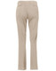 Beige women's chino pants viewed from the back, featuring a fitted design and two back pockets.