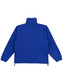 A blue unisex polar fleece jumper with long sleeves and a high collar, featuring a drawstring at the hem.