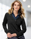 A long-sleeved women's cardigan made of 100% Merino wool in dark grey, featuring a button-up front and a v-neckline.