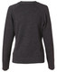 A dark grey women's 100% Merino wool long sleeve cardigan, featuring a simple, sleek design.