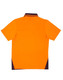 A bright orange unisex polo shirt made from bamboo charcoal, featuring a logo and short sleeves.