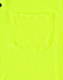 A bright yellow short-sleeved polo shirt featuring a pocket and a logo.