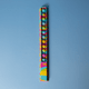 A colourful 30cm popper ruler with a vibrant design and multiple popping buttons along its length, featuring a logo.