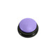 A purple voice recording button sits on a black base, featuring a smooth, glossy surface.