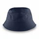 A navy blue bucket hat with a rounded crown and wide brim, featuring a logo.