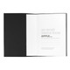 A Mela Apple Leather Refillable Journal with a black cover, featuring a white interior for notes and a branding logo.