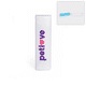 A white lint remover with a blue roller, featuring a branding logo. Ideal for pet hair removal.