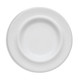 A plain white pet bowl with a deep rim and smooth surface, featuring a simple, unadorned design.