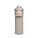 A drink bottle in a light beige colour with a handle and a screw-on lid, featuring a branding logo.