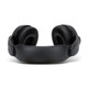 A pair of wireless headphones with a sleek black design, featuring cushioned ear cups and an adjustable headband.