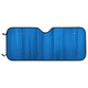 A bubble aluminium car sun shade in vibrant blue with a textured design and black edging for added durability.
