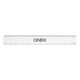 A clear plastic ruler measuring 30cm, featuring black measurement markings and a logo.