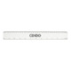 A clear plastic ruler measuring 30cm, featuring black measurement markings and a logo.