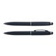 A set of Starion metal pens featuring a sleek dark blue design, including a ballpoint variant and a stylus tip option.
