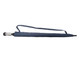 A navy blue auto golf umbrella with a structured handle and a carrying strap. It features a logo on the handle.