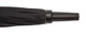 A black auto golf umbrella with a streamlined design and a black handle. It features a subtle branding detail.