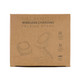 A compact brown box containing a 3-in-1 wireless charger with a folding stand design and magnetic features.